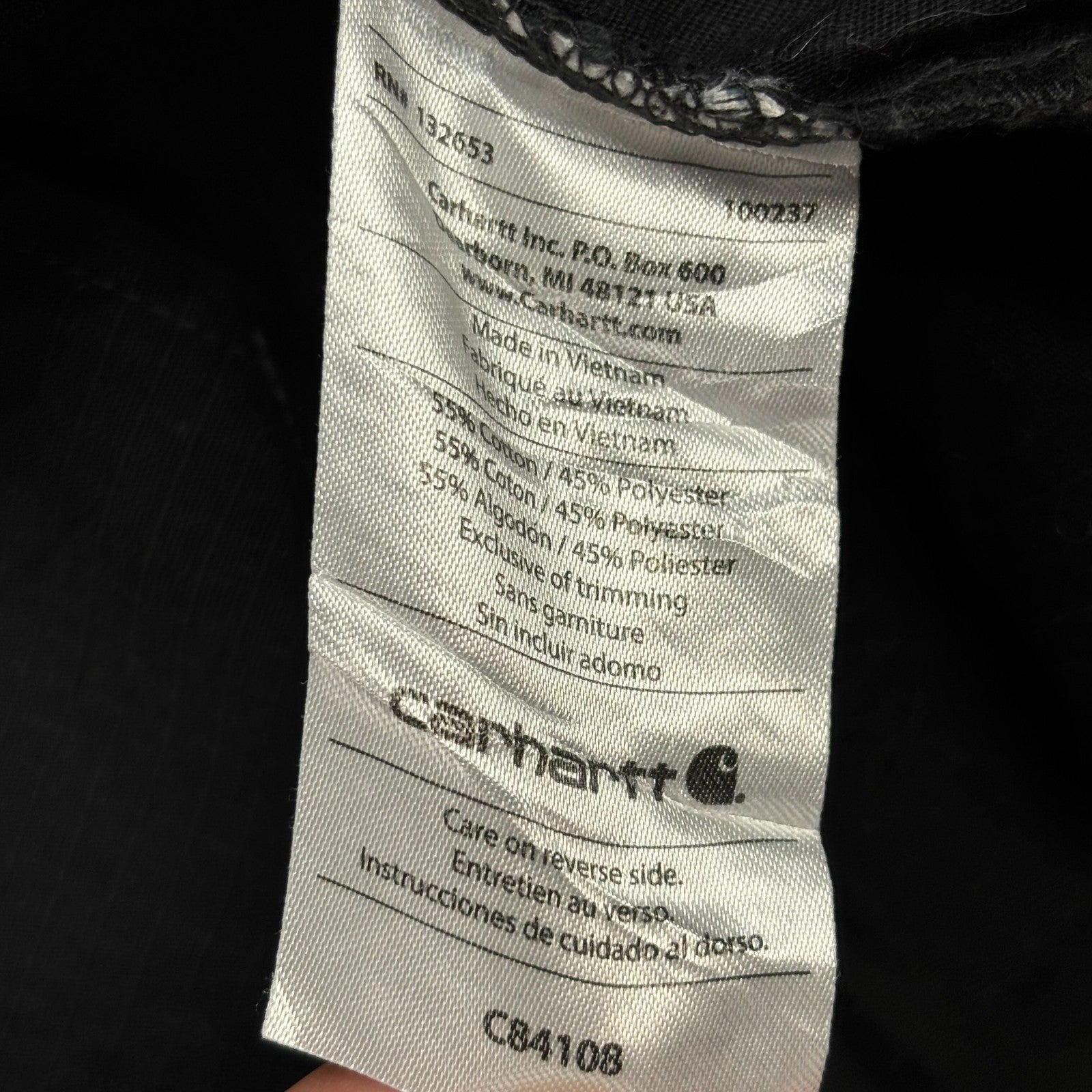 Carhartt Men’s Canvas Bomber Jacket – Black Workwear Chore Utility, Small