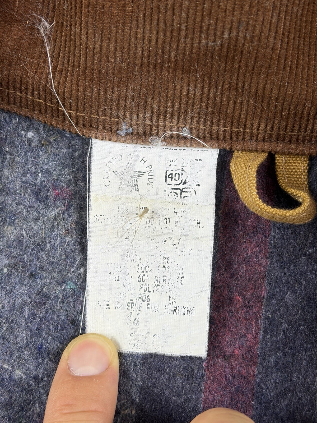 Vintage Carhartt Barn Jacket – Men’s Size 44 Brown Canvas Blanket Lined, USA Made