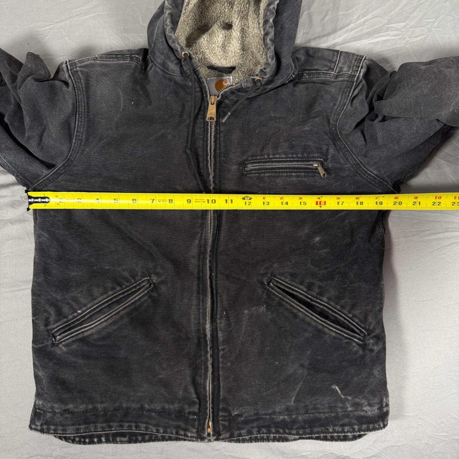 Carhartt Detroit Jacket Women’s XS – Black Sherpa Lined Hooded Full Zip