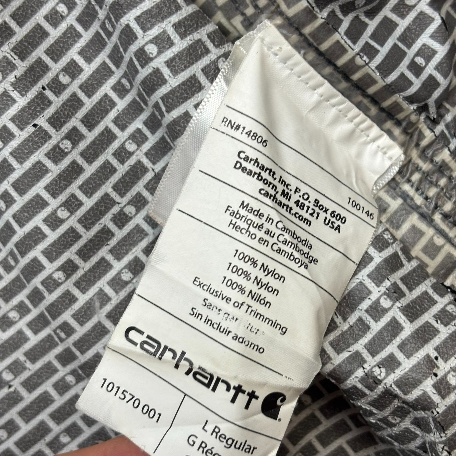 Carhartt Men’s Storm Defender Hooded Rain Jacket – Black | Lined Work Coat (Size L)