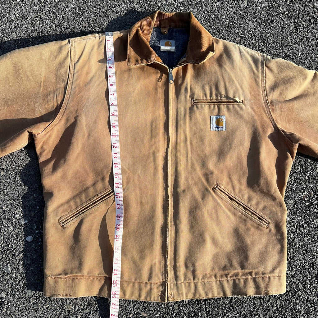 Vintage Carhartt J01 Detroit Jacket – Men’s 46 Tall Brown Faded Blanket Lined