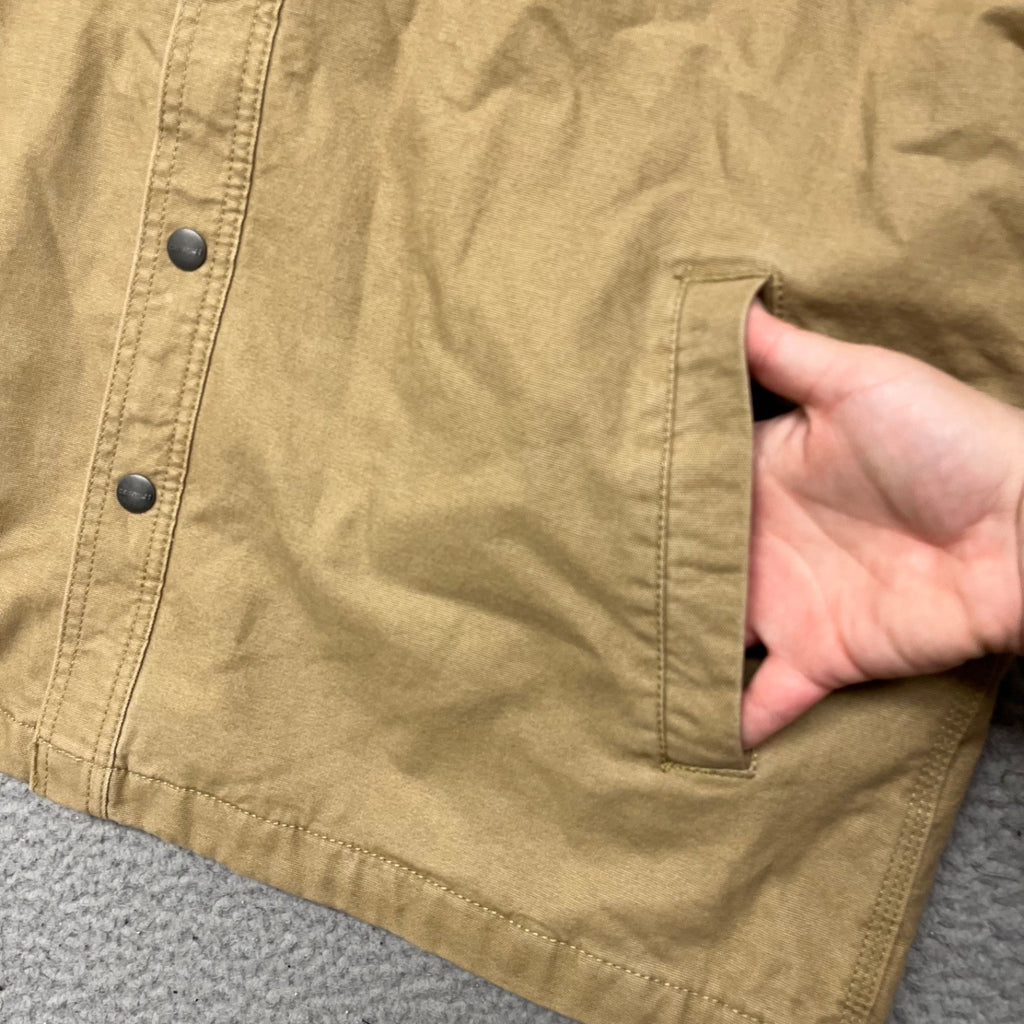 Carhartt Rugged Flex Shirt Jacket (Shacket) – Men’s Large – Tan Fleece Lined Workwear