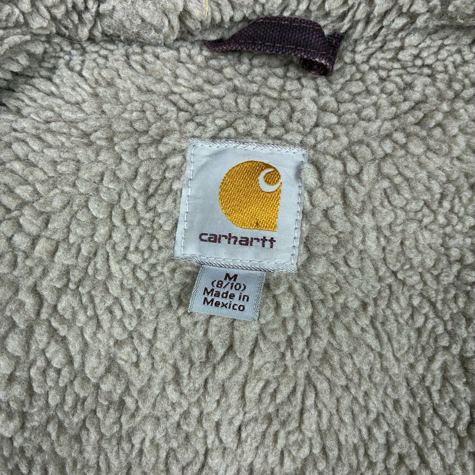 Vintage Carhartt WJ141 Women’s Sherpa Lined Duck Jacket – Burgundy Hooded – Size M