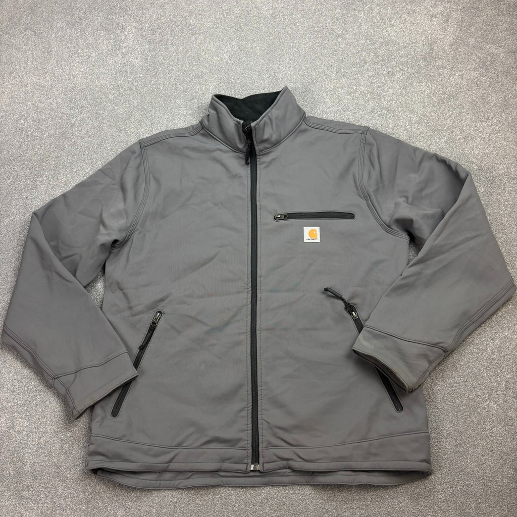 Carhartt Men’s Soft Shell Bomber Jacket – Grey | Lined Workwear (Size L)