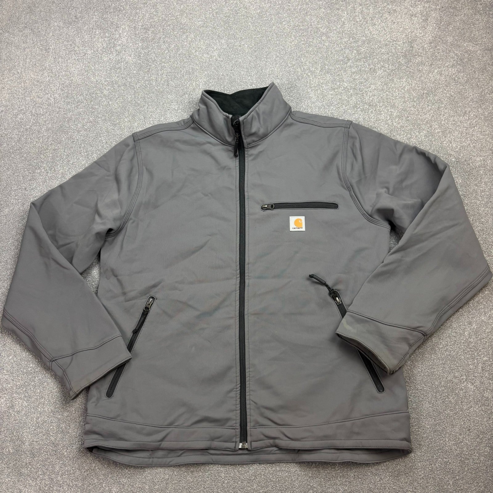 Carhartt Men’s Soft Shell Bomber Jacket – Grey | Lined Workwear (Size L)